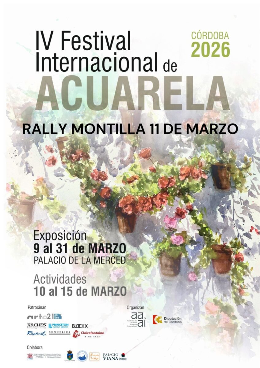 Montilla acoge el 11 de marzo a 186 artistas de más de 20 países en el Rally de Acuarela del Festival Internacional de Acuarela Córdoba 2026