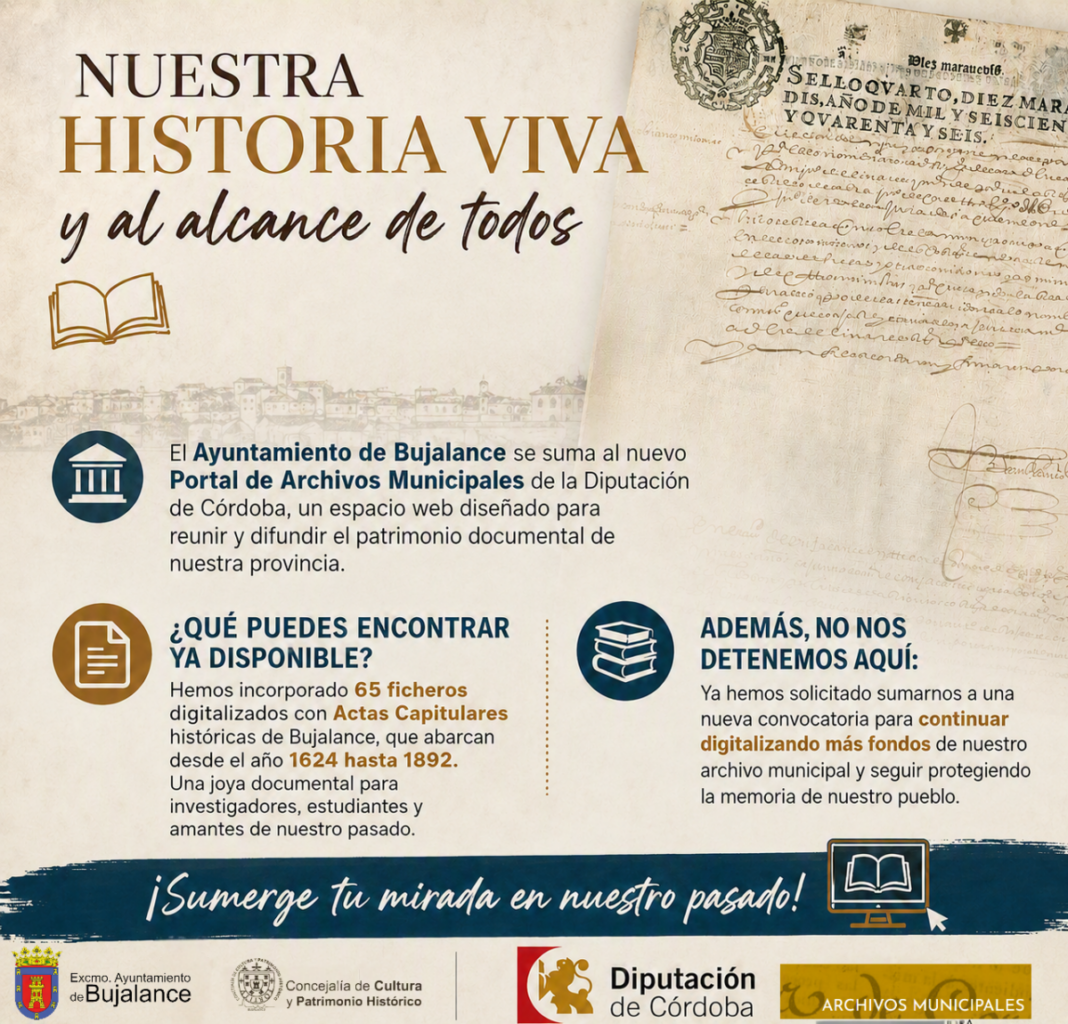 Bujalance incorpora 65 documentos históricos al Portal de Archivos Municipales de la Diputación