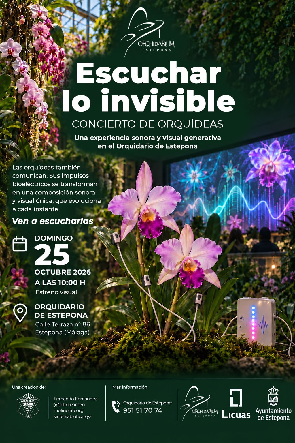 Estepona presenta el 25 de octubre una instalación con música de orquídeas